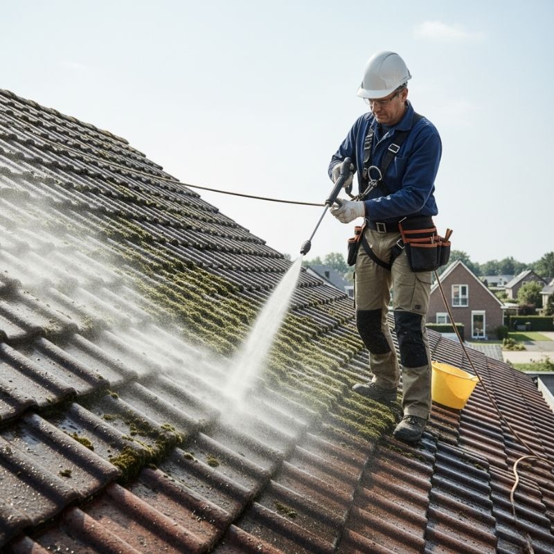 Dakonderhoud en ontmossing – Dienst gespecialiseerd voor een beschermd en proper dak met hoog rendement